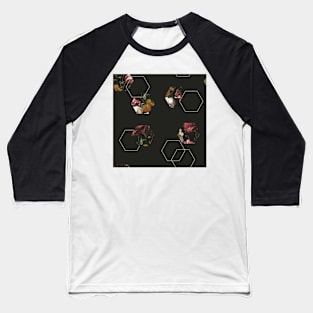 Classic baroque vintage floral painting geometric pattern Baseball T-Shirt